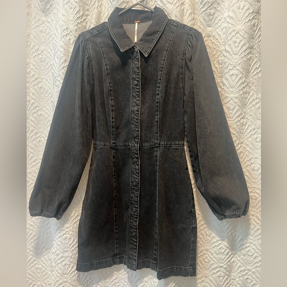 FREE PEOPLE Mia Denim Mini Dress - Picture 3 of 6